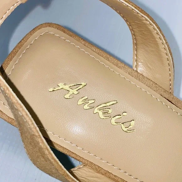 Ankis Women's Tan Suede Square Toe Ankle Strap Block Heel Sandals Size 9 - Picture 7 of 13